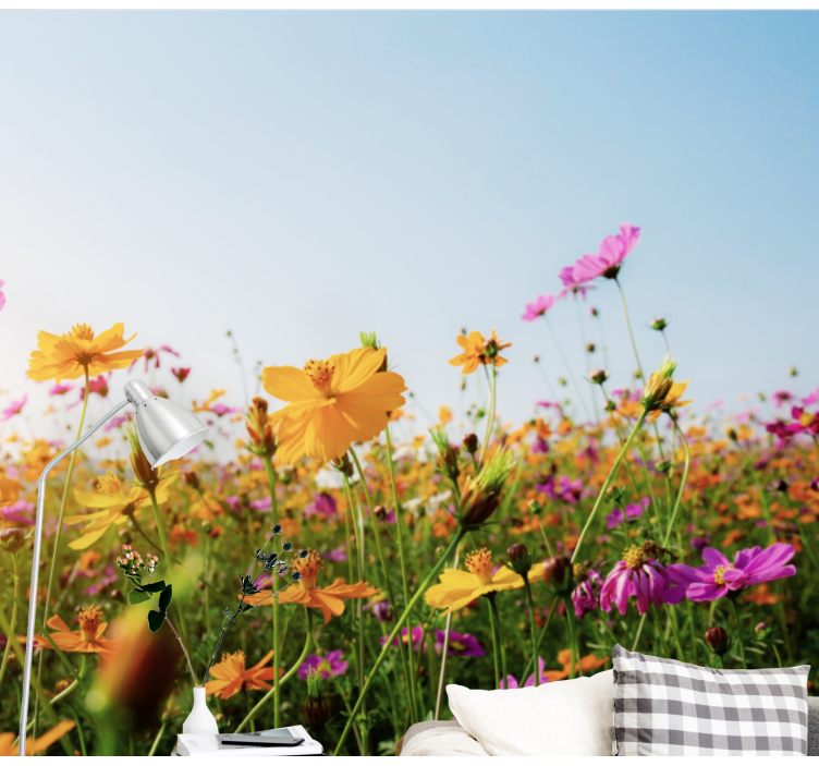 Colorful blooming flora flower wall mural - TenStickers