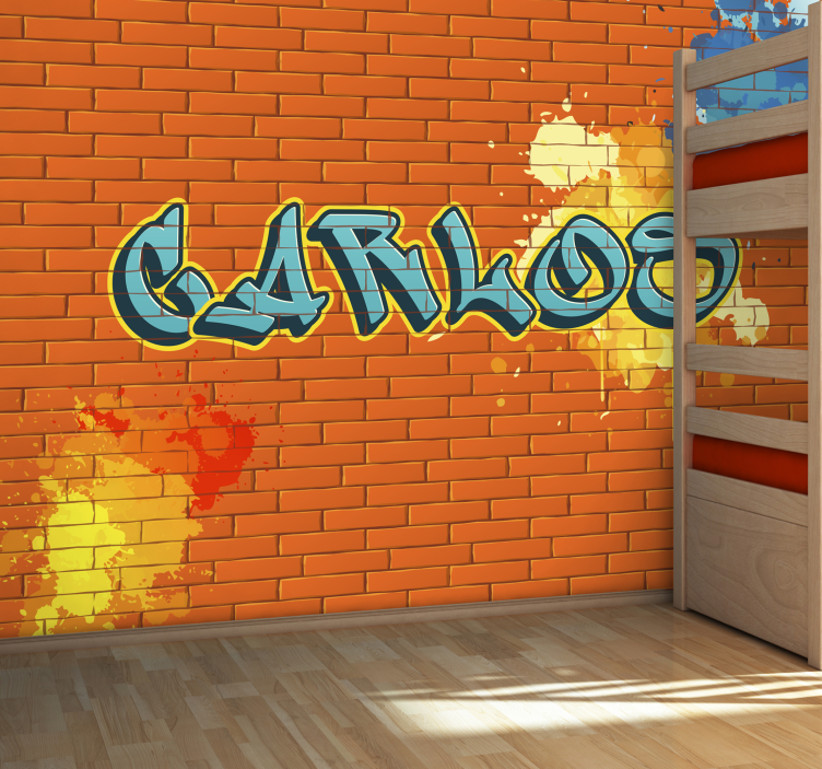 Orange Brick urban wall mural - TenStickers