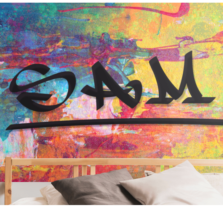 Custom wall mural colorful name design - TenStickers