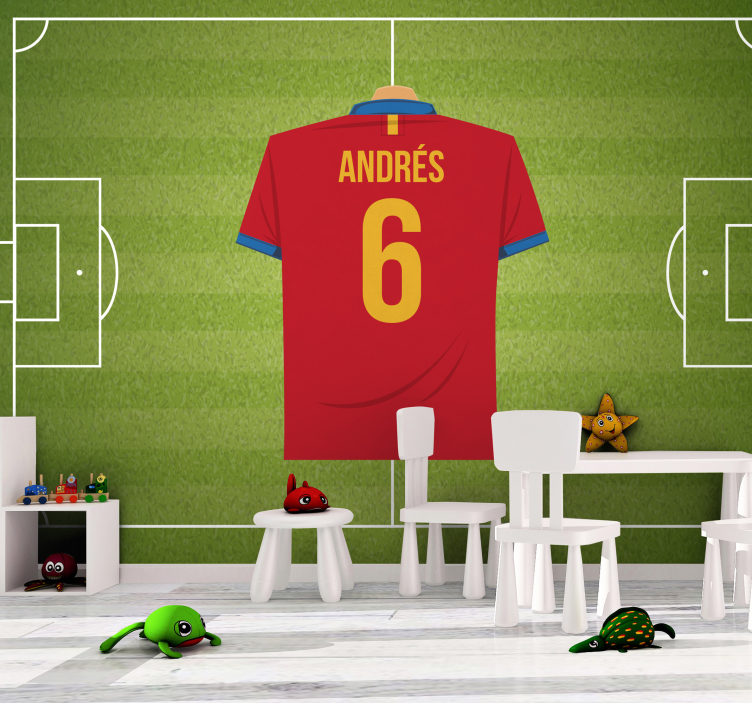 Custom wall mural personalized soccer jersey - TenStickers