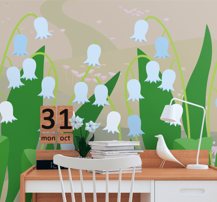 Delicate flower blooms flower wall mural - TenStickers