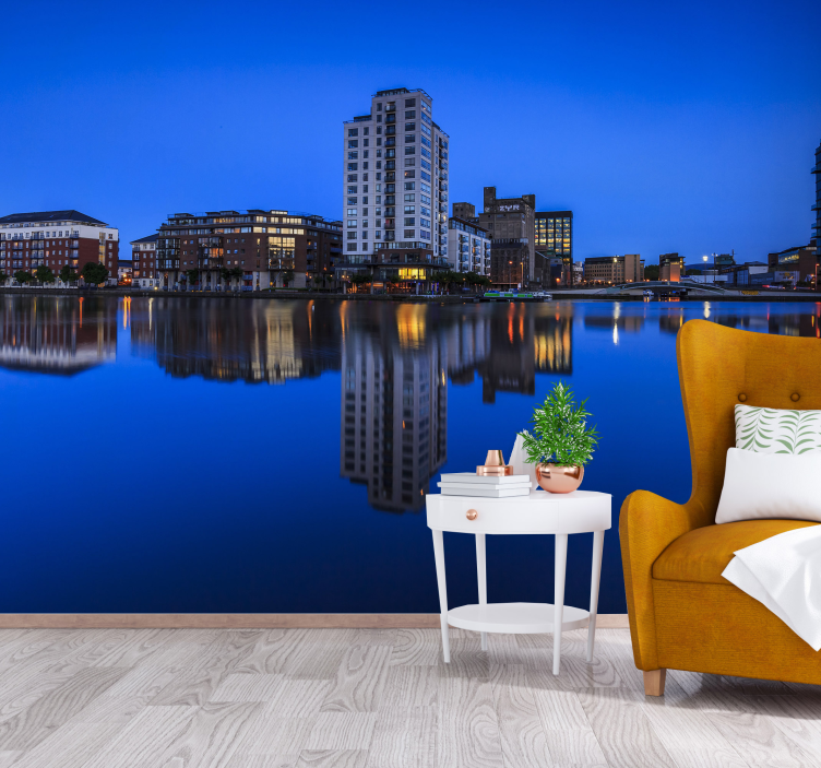 Dublin at night wall mural - TenStickers