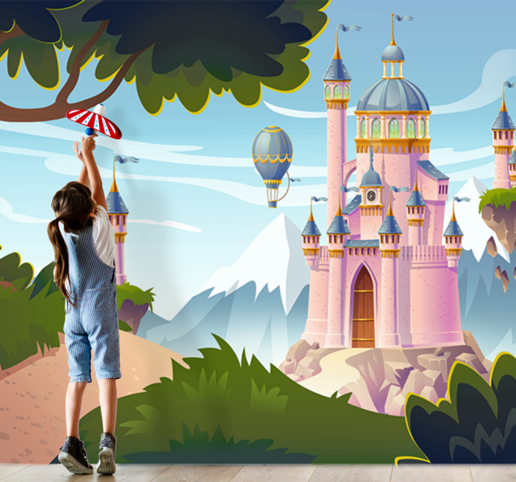Fantasy wall mural castle adventure scene - TenStickers
