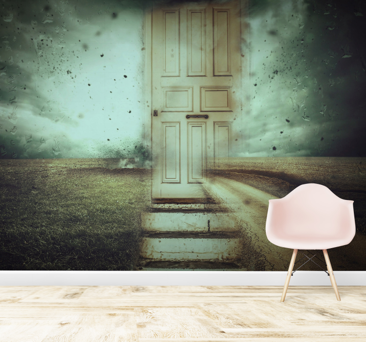 Fantasy wall mural mysterious open door - TenStickers