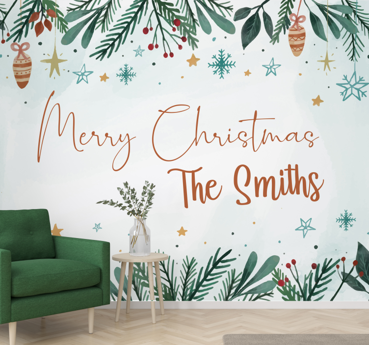 Festive Holiday Cheer christmas wall mural - TenStickers