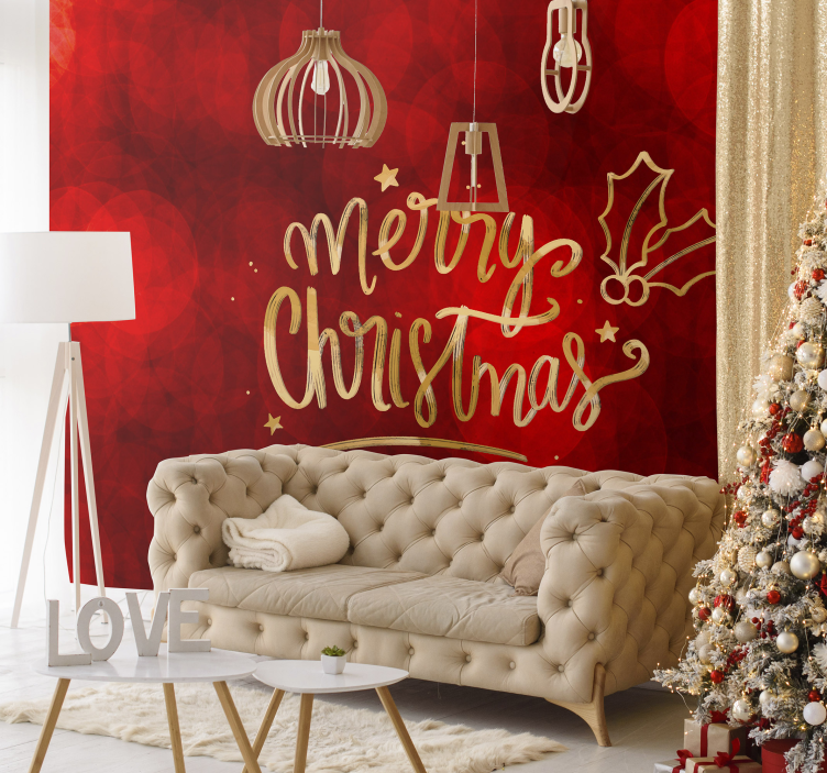 Festive Holiday Greeting christmas wall mural - TenStickers