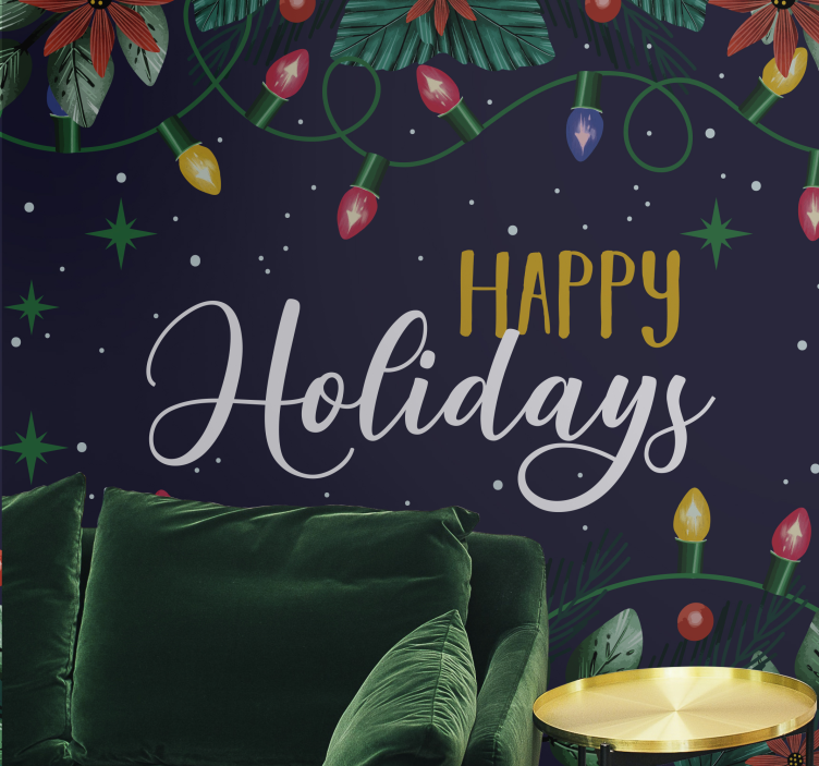 Festive Holiday Greetings christmas wall mural - TenStickers