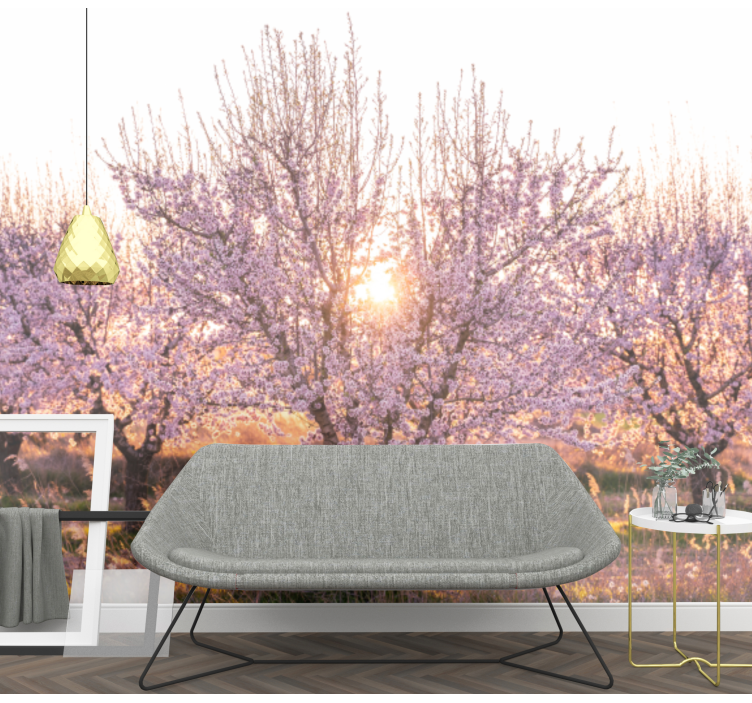 Flower wall mural blooming cherry trees - TenStickers