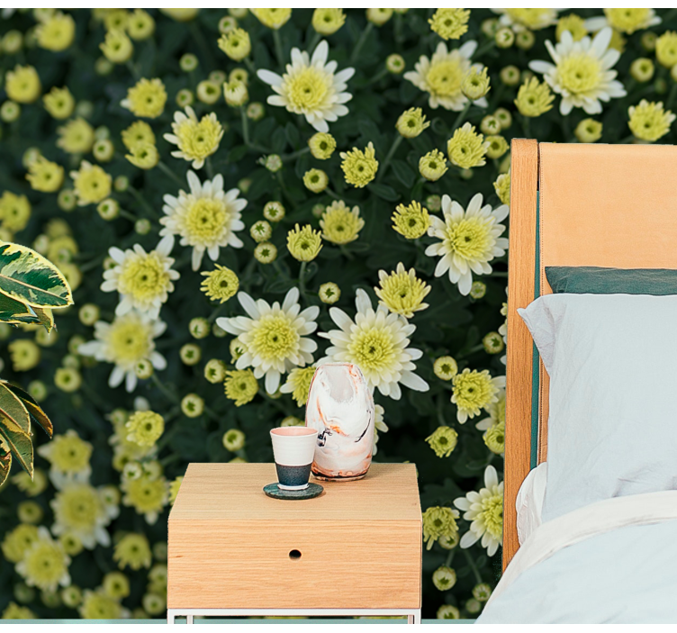 Flower wall mural blooming yellow flowers - TenStickers