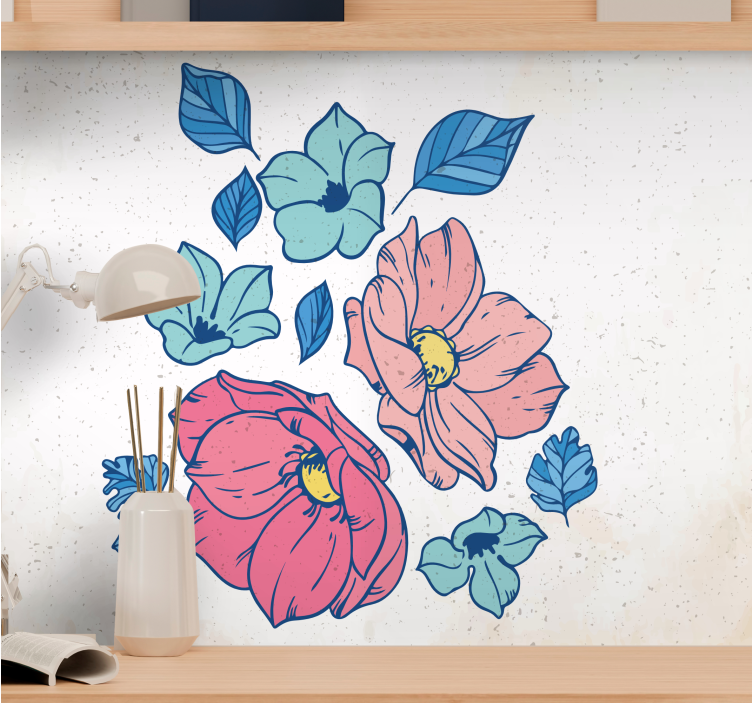Flower wall mural blush floral arrangement - TenStickers