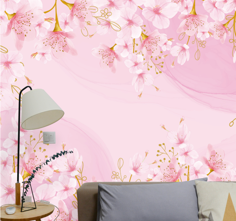 Flower wall mural cherry blossom elegance - TenStickers