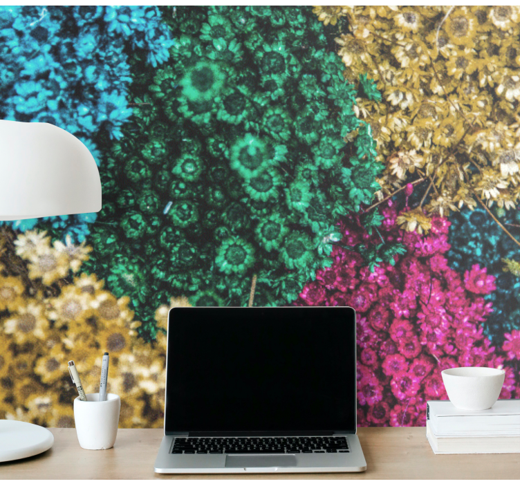 Flower wall mural colorful floral designs - TenStickers