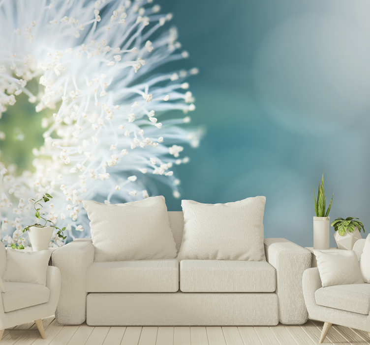 Flower wall mural dandelion seeds - TenStickers