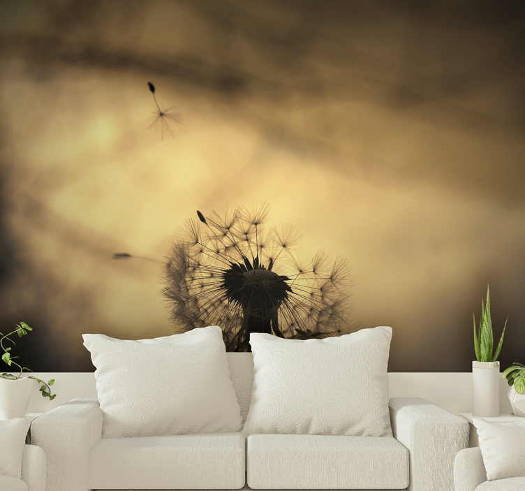 Lion Teeth Wall Mural dandelion shilouette - TenStickers