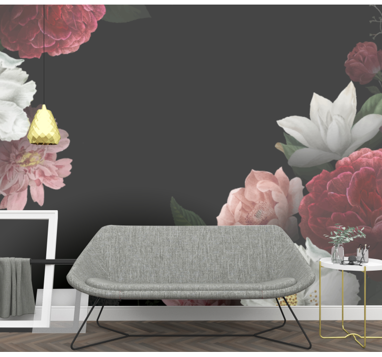 Flower wall mural exquisite floral design - TenStickers