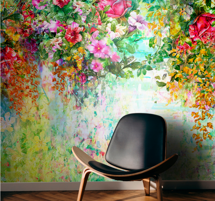 Flower wall mural floral blossom design - TenStickers