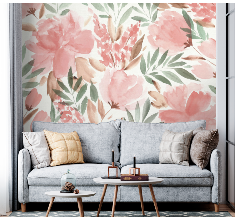 Flower wall mural floral elegance design - TenStickers