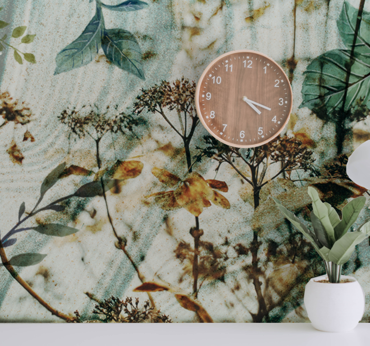Flower wall mural floral leaf arrangement - TenStickers