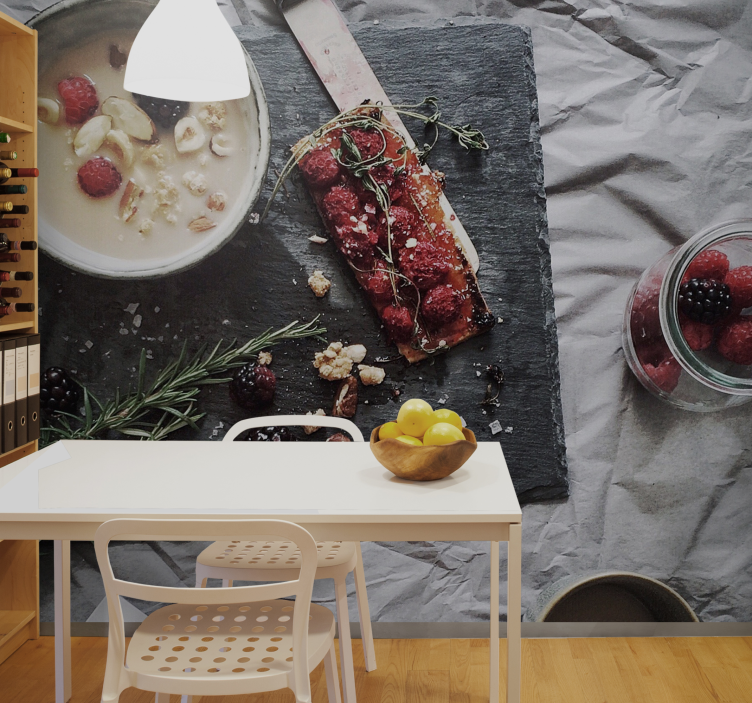 Flower wall mural fresh berry bliss - TenStickers