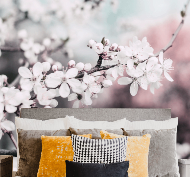 Flower wall mural sakura bloom branch - TenStickers