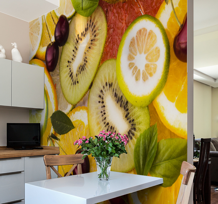 Flower wall mural sliced citrus medley - TenStickers