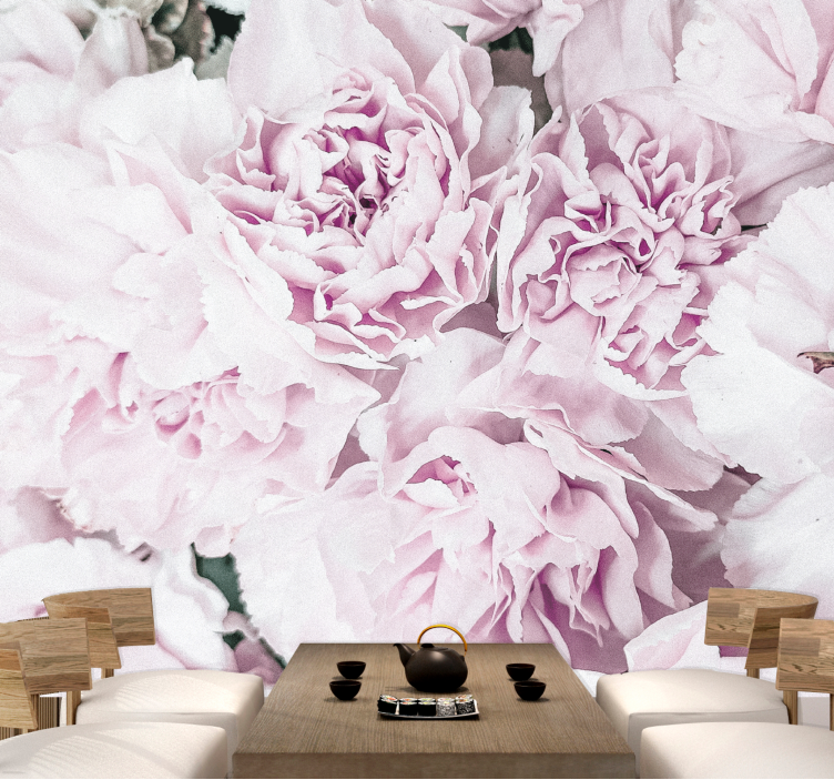 Flower wall mural soft pink blossoms - TenStickers
