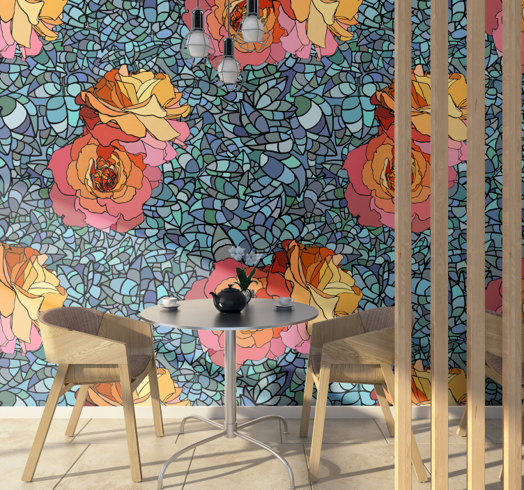 Flower wall mural vibrant botanical display - TenStickers