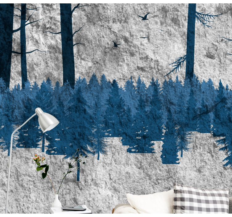 Forest wall mural crisp woodland silhouettes - TenStickers