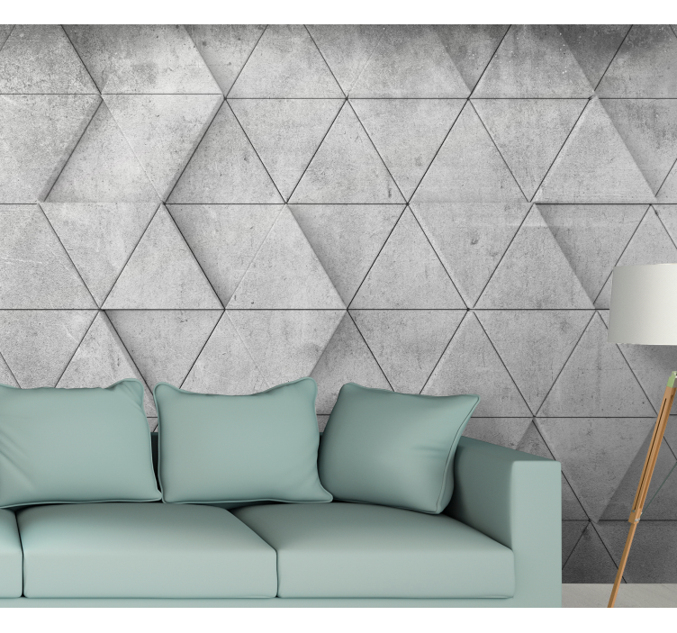 Geometrical Triangle Relief 3D Wall Mural - TenStickers
