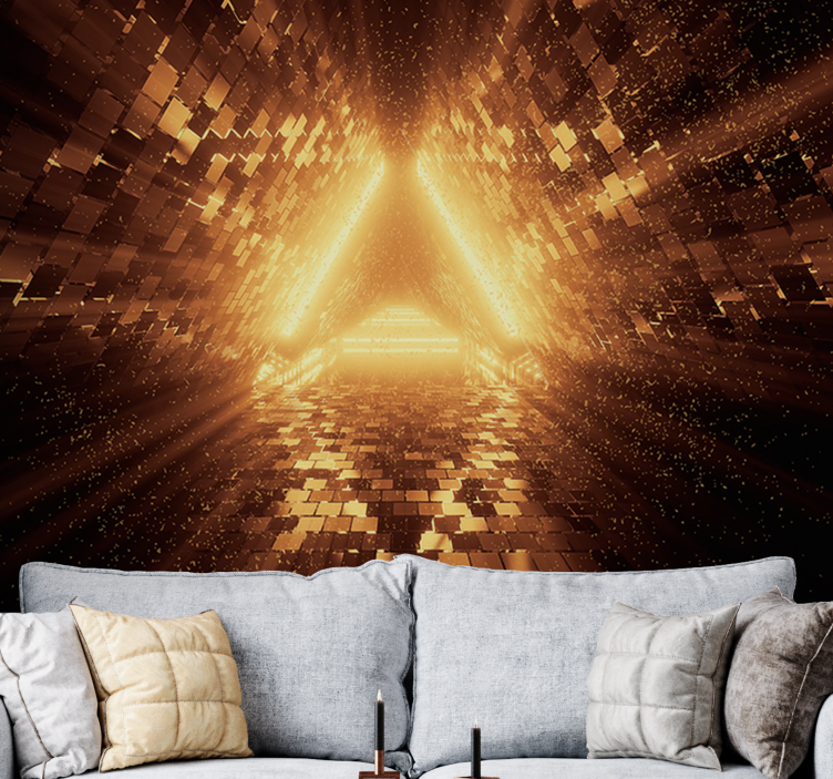 Golden Light Pathway abstract wall mural - TenStickers
