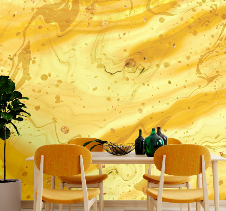 Golden marble swirls texture and pattern wall mural - TenStickers