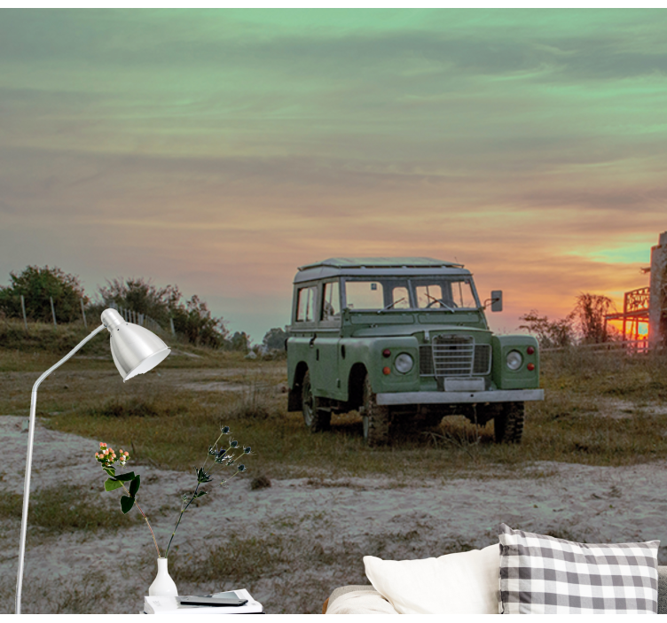 Green Classic Car vehicle wall mural - TenStickers