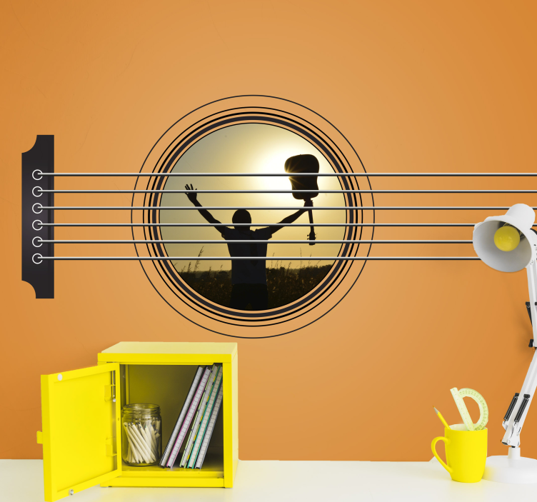 Guitar Silhouette Celebration music wall mural - TenStickers