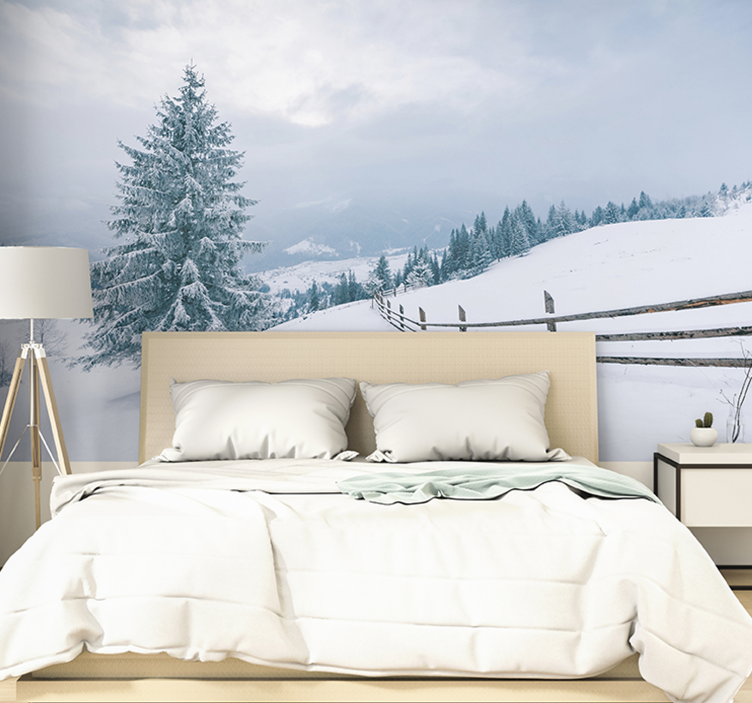 Icy mountain landscape landscape wall mural - TenStickers