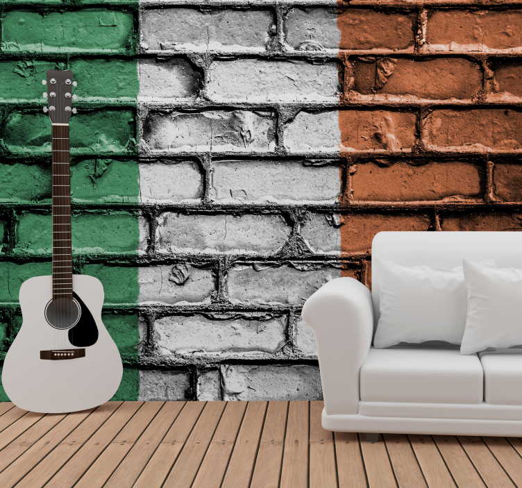 ireland flag brick city wall mural - TenStickers
