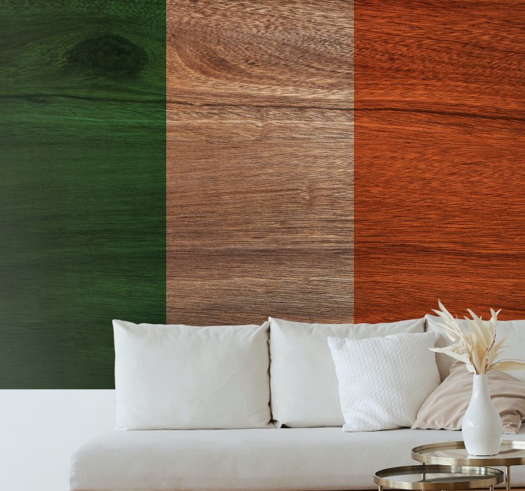 Irish flag wooden city wall mural - TenStickers
