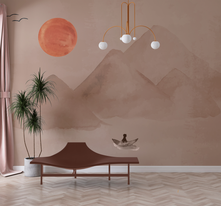 Japanese atmosphere terracotta wall mural - TenStickers