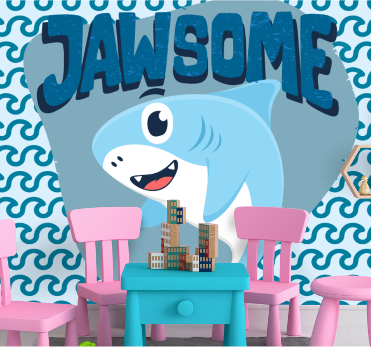 Jawsome Shark Character kids wall mural - TenStickers