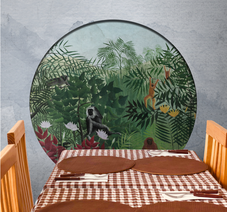 Jungle wall mural vibrant jungle scene - TenStickers