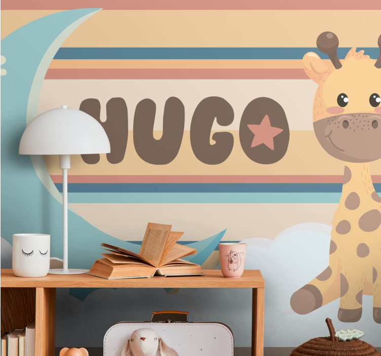 Kids wall mural cute giraffe illustration - TenStickers