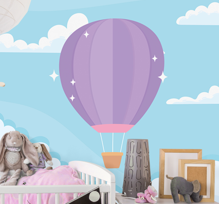 Kids wall mural playful hot air balloons - TenStickers