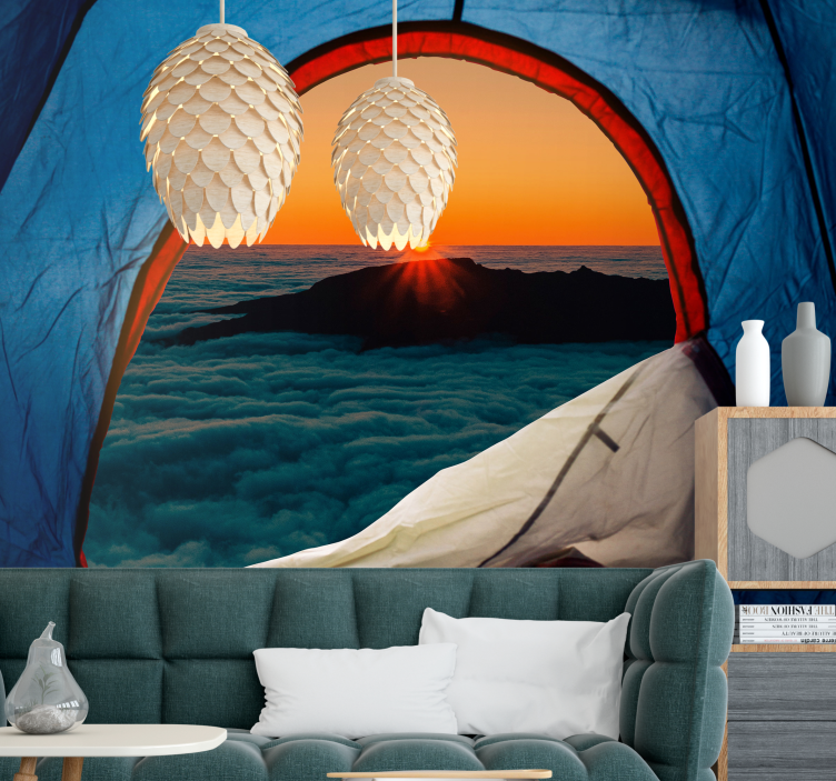 Landscape wall mural mountain dusk vista - TenStickers