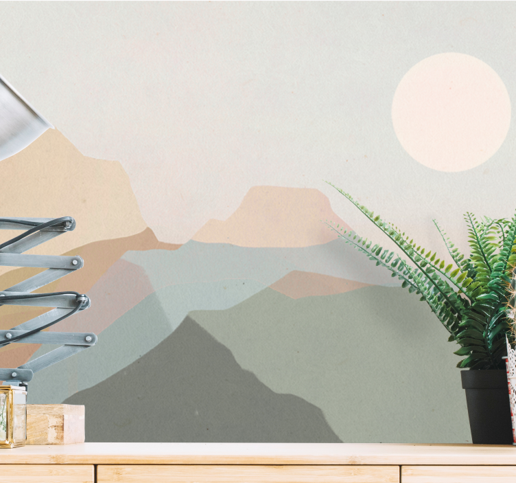 Landscape wall mural mountain twilight view - TenStickers