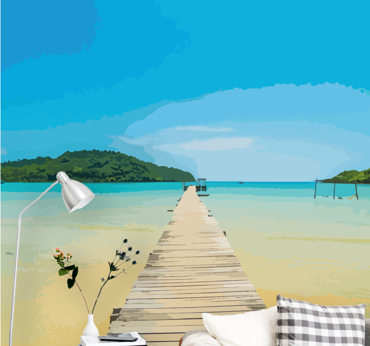 Landscape wall mural serene coastal path - TenStickers