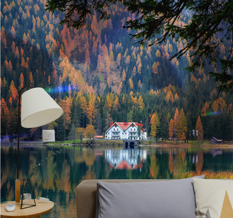 Landscape wall mural serene mountain echo - TenStickers