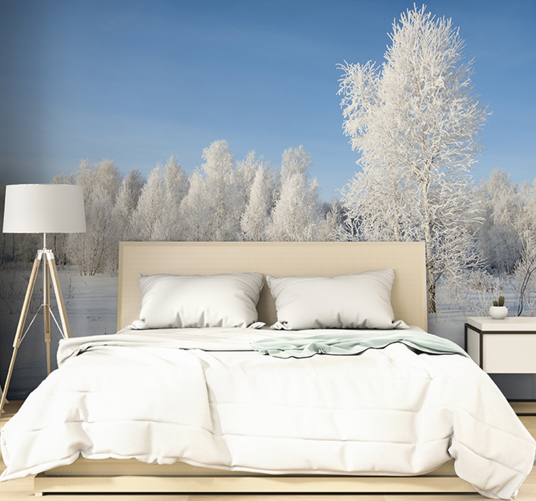 Landscape wall mural snow-covered trees - TenStickers
