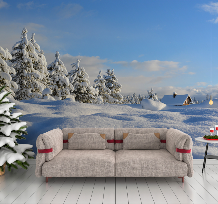 Landscape wall mural winter wonderland scene - TenStickers