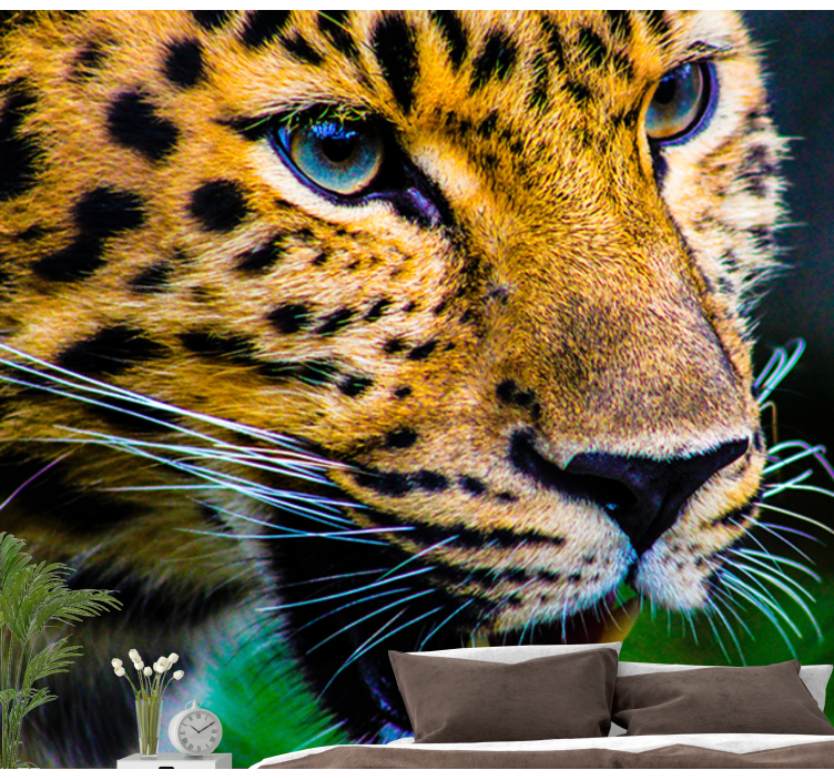 Leopard Close-Up animal wall mural - TenStickers
