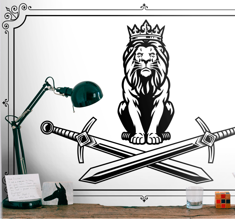 Lion wall mural majestic lion design - TenStickers