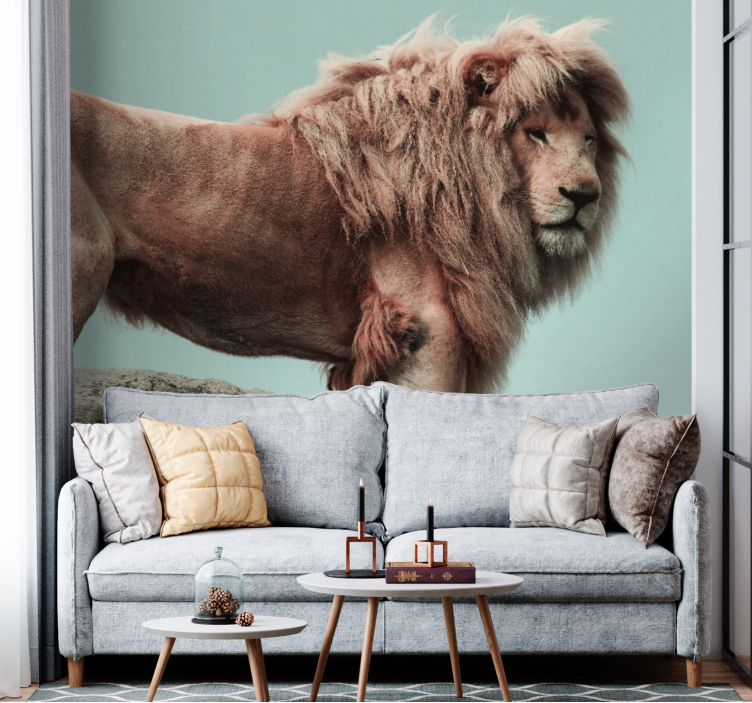 Lion wall mural majestic lion stance - TenStickers